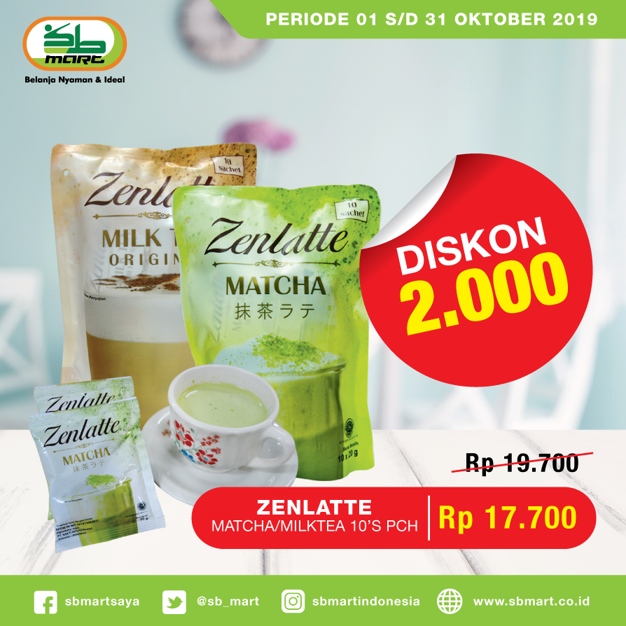 sb_mart's tweet photo. Assalamualaikum semuaaa..
Ada Promo menarik nih dari produk ZENLATTE MATCHA DAN MILKTEA POUCH!
Setiap pembelian Zenlatte, kamu akan dapet potongan senilai Rp.2000!! Buruan beli sebelum kehabisan, persediaan terbatas..!
Hanya ada di SBMart kesayangan anda..!! =========
#SBMart https://t.co/UVRbczHGqU