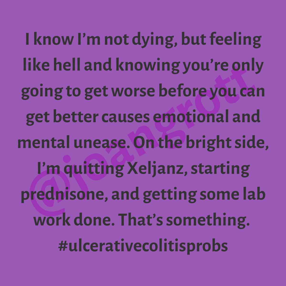 joangrott's tweet photo. #GrottStrong #ulcerativecolitis #ibdawareness #ibd #ibdwarrior #invisibleillness #teamchallenge #tcfamily #butyoudontlooksick #autoimmunedisease https://t.co/fLakvH3Tsn