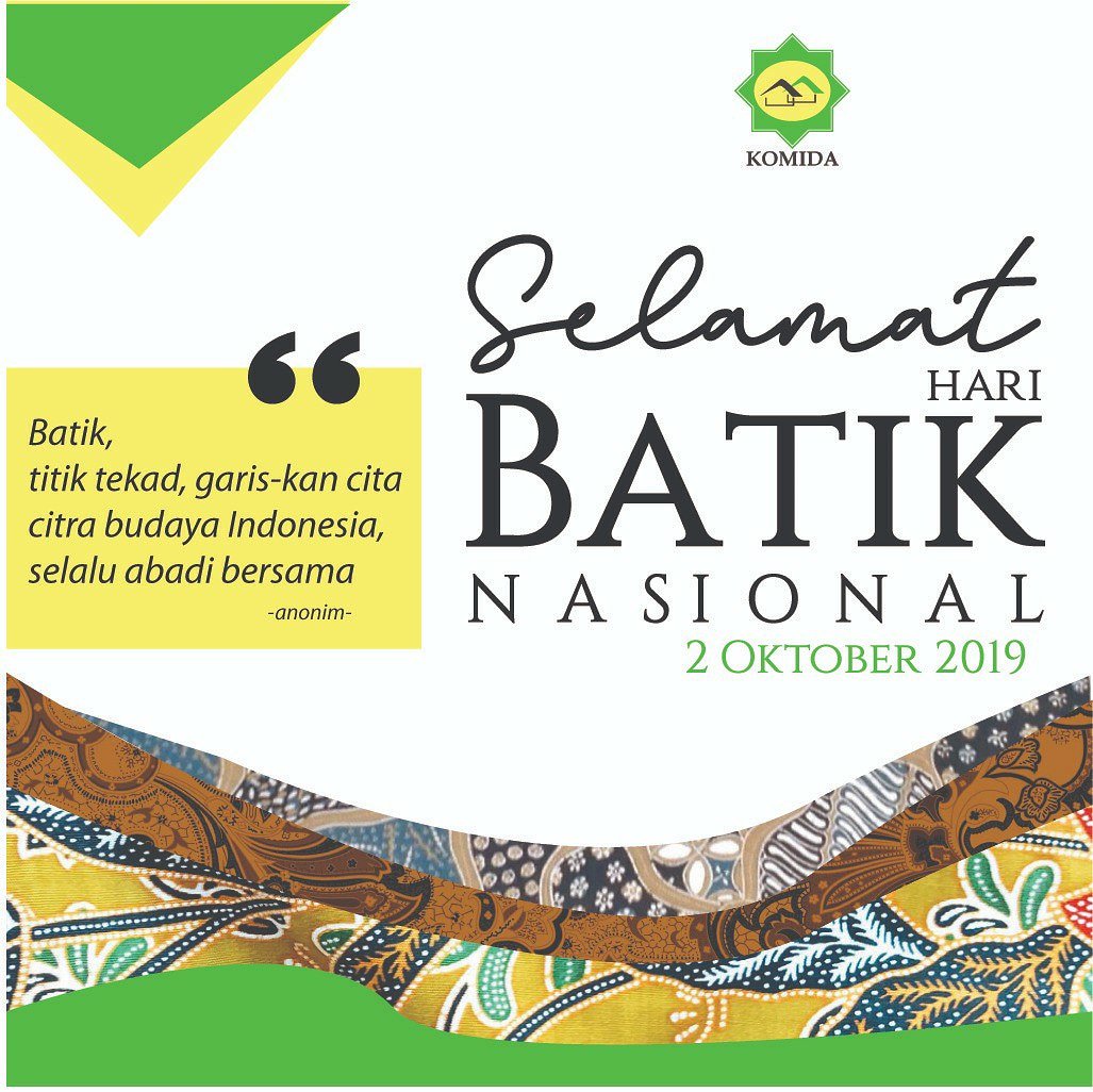 komidaofficial's tweet photo. Selamat Hari Batik Nasional !
#HariBatikNasional
#BatikIndentitasIndonesia
#KoperasiMitraDhuafa
#Komida #Berbatik
#komidaofficial https://t.co/mW3uRo3ZR3