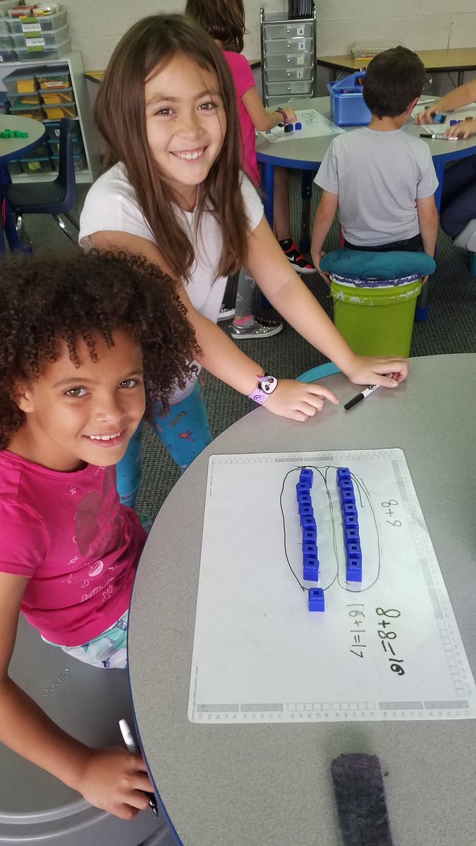 Mrs. McClure's second graders using concrete materials to model adding consecutive numbers, looking for doubles and adding one.    Putting models into representational drawings and abstract equations. 9
<a href="/BirminghamPS/">Birmingham Schools</a> <a href="/Math_BPS/">Birmingham Public Schools Mathematics</a>
@MDZLeadership
<a href="/PembrokeElemen1/">Pembroke Elementary</a>