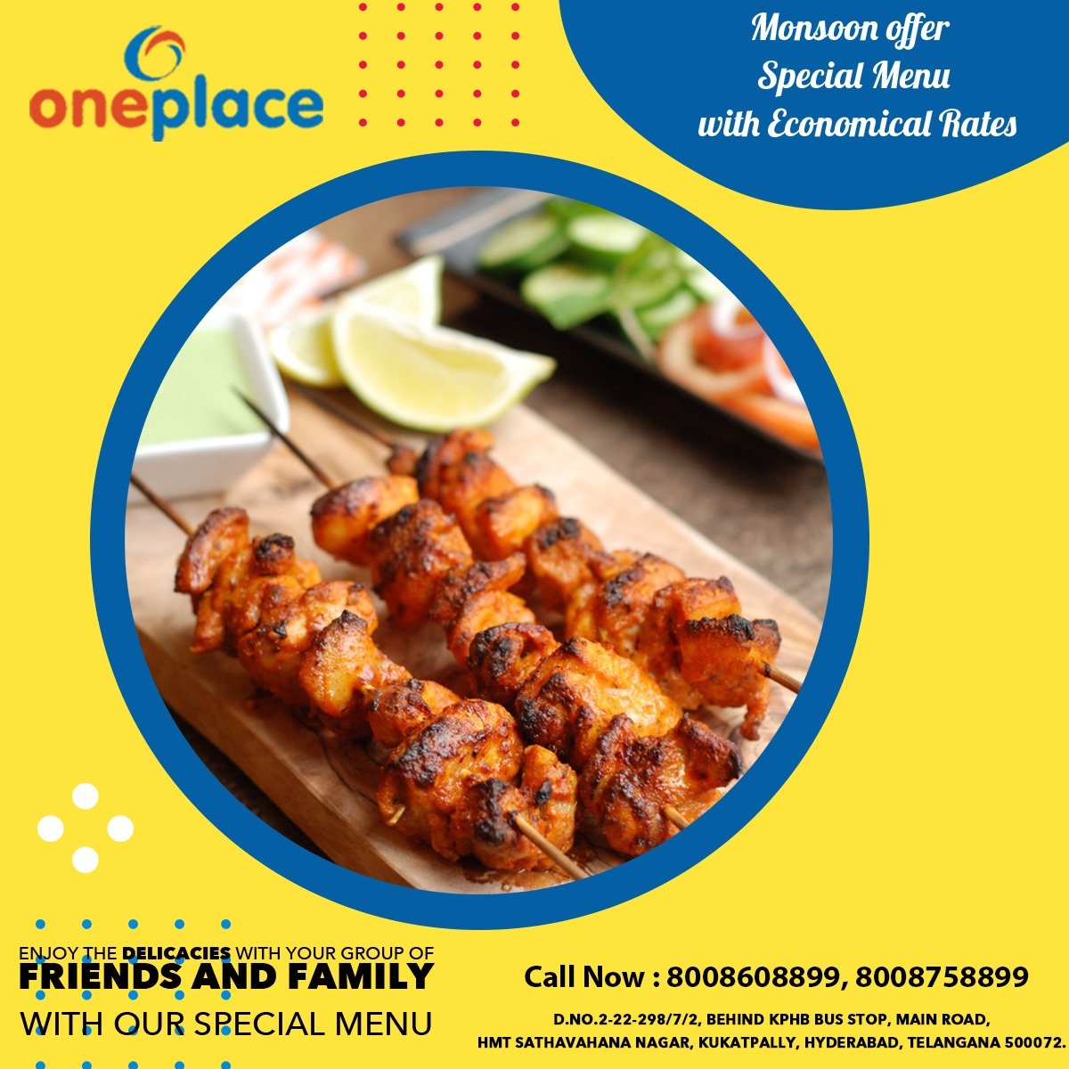 OnePlace19's tweet photo. Looking to indulge in a scrumptious meal with a peaceful ambiance and great service? Oneplace is your way to go! Book your table right away!

visit our website: https://t.co/08Na8n8hMl
contact us on 8008638899, 8008758899

#Oneplace #Restaurant #Hotel #Kukatpally #Hyderabad #food https://t.co/azOQ8R9pZQ