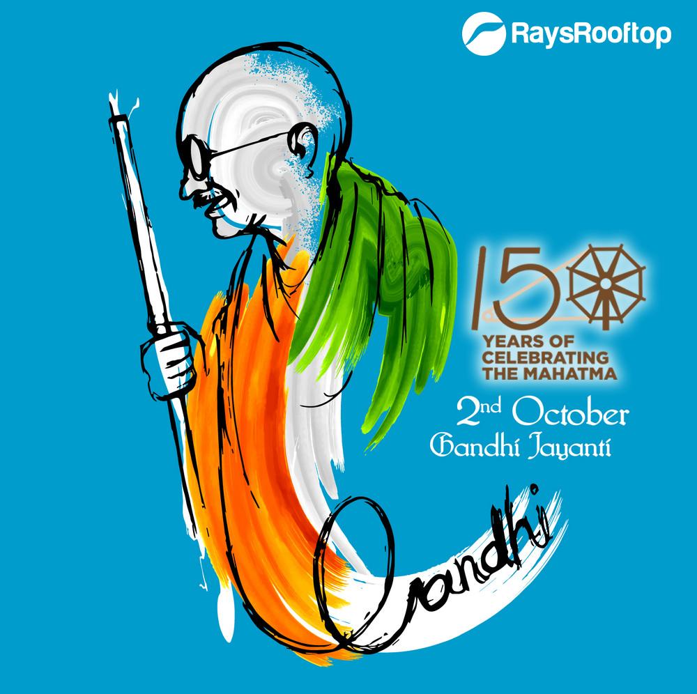 RooftopRays's tweet photo. It's Oct 2, B’day Of Mahatma Gandhi. One of the Greatest Human ever born in India. Let’s Salute the Great Soul. Jai Hind!!! Happy Gandhi Jayanti 2019.

#GandhiJayanti #Gandhi150 #SatyamevaJayate #TuesdayThoughts https://t.co/M0tDxqj11S