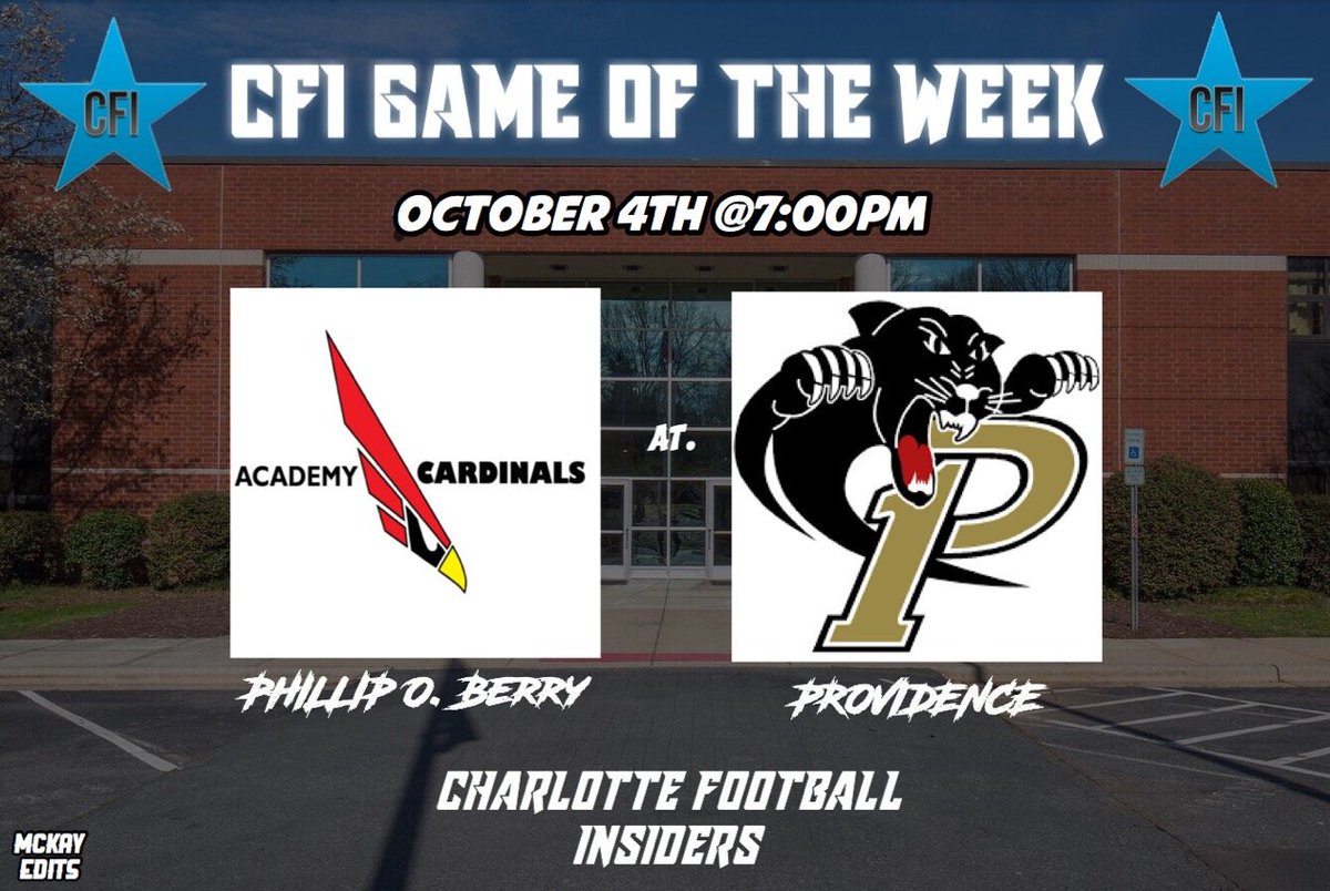 Matt Morrow (@pepman704) on Twitter photo <a href="/FOOTBALLPOB/">Phillip O. Berry Football</a> at <a href="/Prov_Football/">🅿️rovidence Football</a> is our Week 7 CFI #gameoftheweek, get all your pregame info right here at the link below! QB Jaden Wallace and DB Jake Snapp <a href="/ohsnappitsjake/">Jake Snapp</a> are players to watch this week!
charlottefootballinsiders.com/stories/cfis-g… <a href="/FOOTBALLPOB/">Phillip O. Berry Football</a> at <a href="/Prov_Football/">🅿️rovidence Football</a> is our Week 7 CFI #gameoftheweek, get all your pregame info right here at the link below! QB Jaden Wallace and DB Jake Snapp <a href="/ohsnappitsjake/">Jake Snapp</a> are players to watch this week!
charlottefootballinsiders.com/stories/cfis-g…