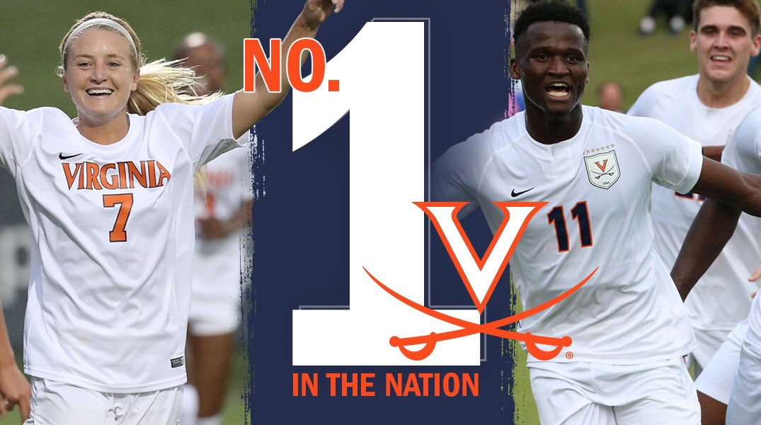 Two ⚽️ teams, two No. 1️⃣  rankings.
 
For the first time we are at the top of the <a href="/UnitedCoaches/">United Soccer Coaches</a> poll along with @uvamensoccer. #GoHoos
