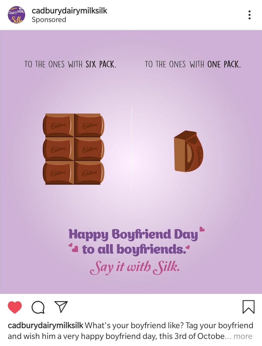 ishak4912's tweet photo. Hahaha good one @cadburysilk ! As someone who's single I'll just eat the whole Cadbury 😜 
@MKTG1103 https://t.co/JjOeyN8Y8y