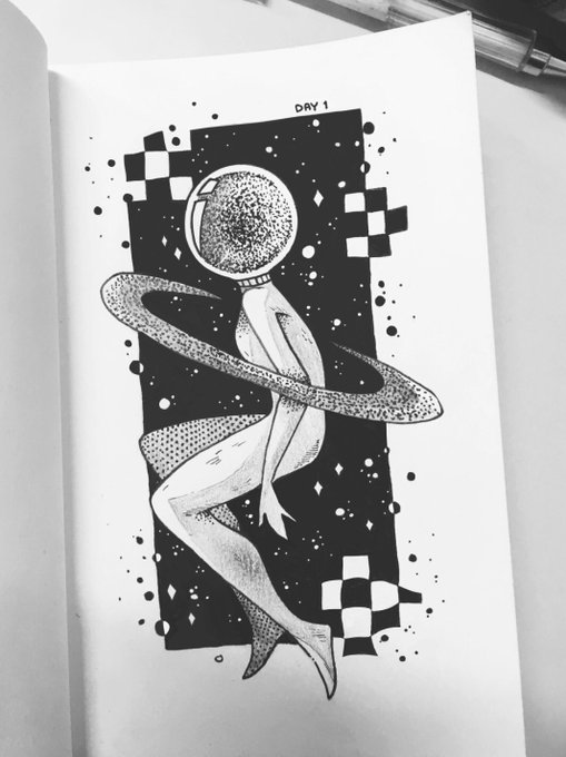 #inktober hj deu tempo de fazer alguma coisa 