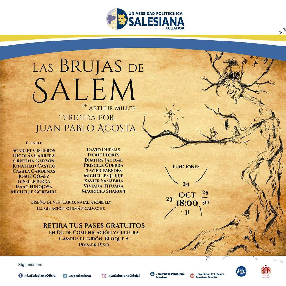 Prisci70's tweet photo. No se la pueden perder, #teatroUPS #brujas #Salem https://t.co/nHX5TymSyQ