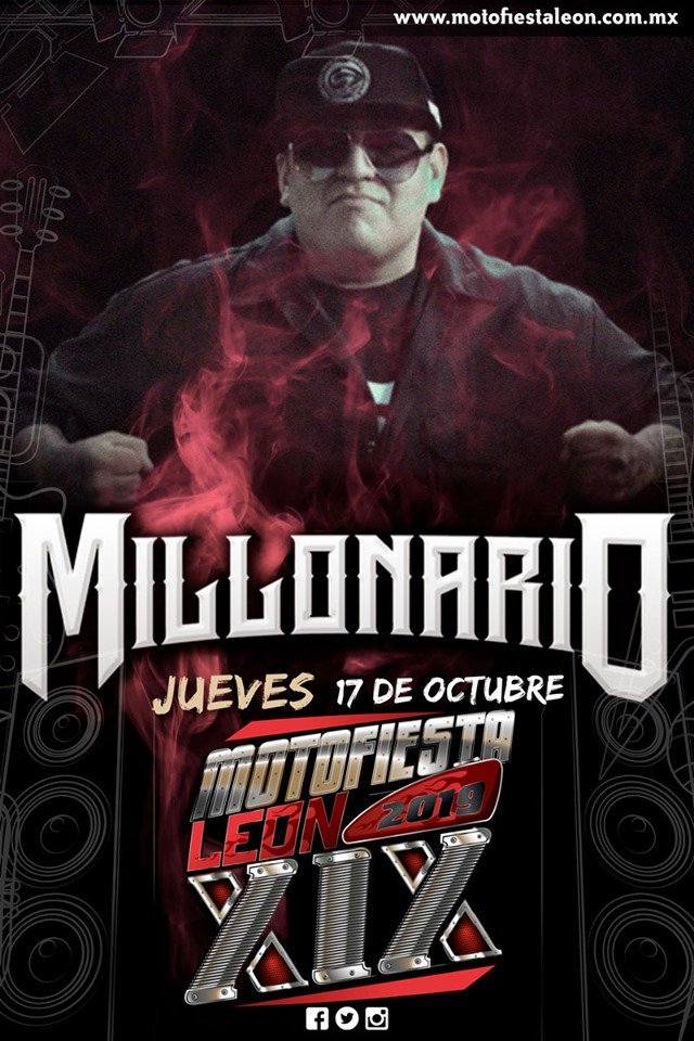 muchobeat's tweet photo. 💣 Próximos shows de @MILLONARIOBM Millonario 💣

👉  San Luis Potosi, 12 de Octubre.
👉 @motofiesta_leon 17 de octubre
👉 #360RevolutionFest , Tlalnepantla de Baz, 26 de Octubre

#TioRico #ElMillonario #Gira2019 https://t.co/7CEflR4yz2