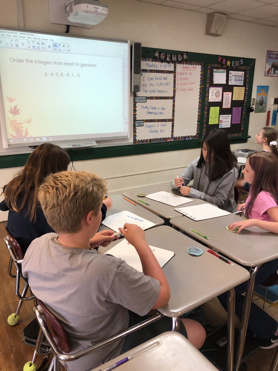 First review game of the year! Students worked together to solve math review problems and then luck/fate decided their points #stinkyfeet #VB1team #VBexperience