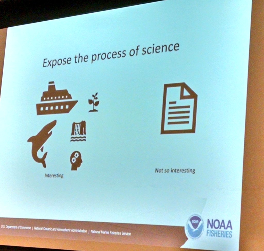 AFS_SciComm's tweet photo. The ingredients that go into making the final product are the exciting and interesting parts - bring your audience along in your science journey! #BeyondPub #AFS149 #TWS2019 #fishnwild #scicomm https://t.co/I6zpCN9JgT