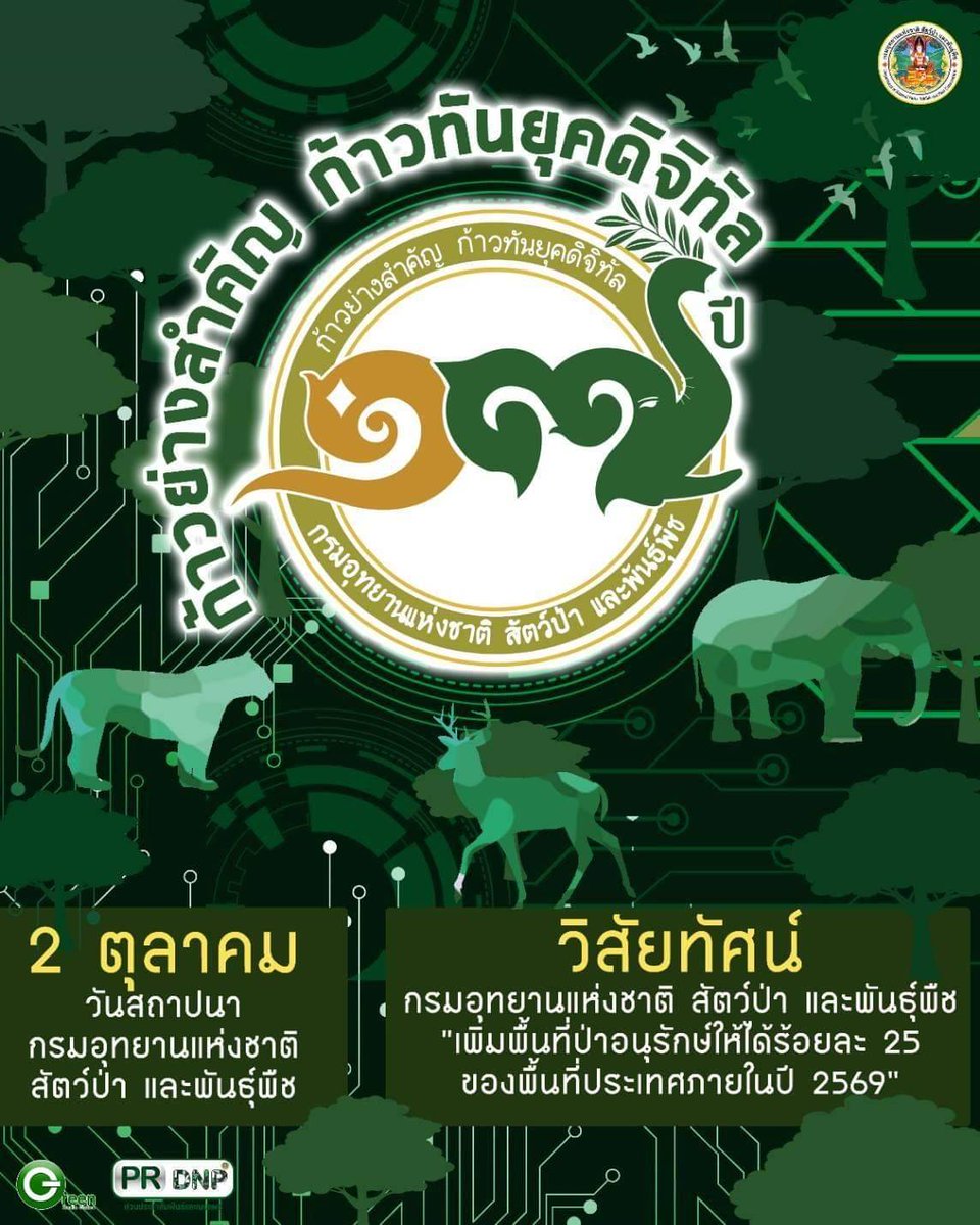 DnpMaewa's tweet photo. 17​ ปี กรมอุทยานแห่งชาติ สัตว์ป่า และพันธุ์พืช​ #ก้าวย่างสำคัญก้าวทันยุคดิจิทัล https://t.co/AABVoGWKlI