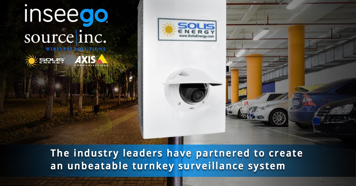 inseego's tweet photo. Verizon’s #LTE network now supports the ultimate Video Surveillance #IoT solution bundle!
Inseego is proud to partner with industry leaders Source, Inc., Axis Communications and Solis Energy — fulfilling the need for integrated, turnkey and deployable #surveillance. https://t.co/0WNLKM9vib