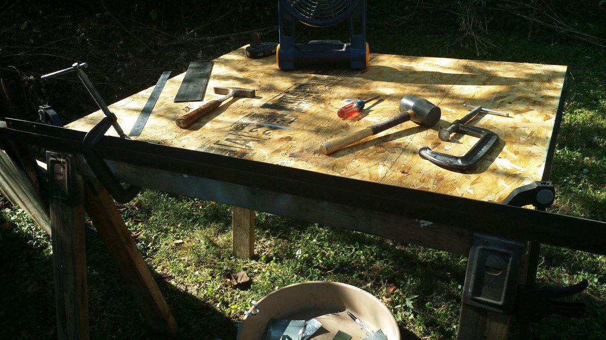 In this group we see my makeshift brake and workbench as well as raw material.