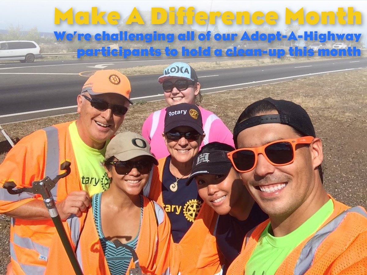 stormwater_hi's tweet image. October is Make A Difference Month! To celebrate, we’re challenging all of our Adopt-A-Highway participants to hold a clean-up this month. Together, we can make a difference to keep our home trash free! #MakeADifferenceMonth #StormWaterHawaii #TrashFreeHawaii