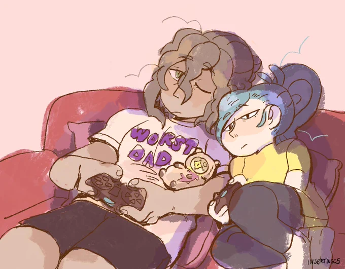 i just finished AI: Somnium Files so i had to draw Them. sometimes a family is just you, your adopted bratty anime daughter, and your own left eye whos also a sexy AI #AISomniumFiles 