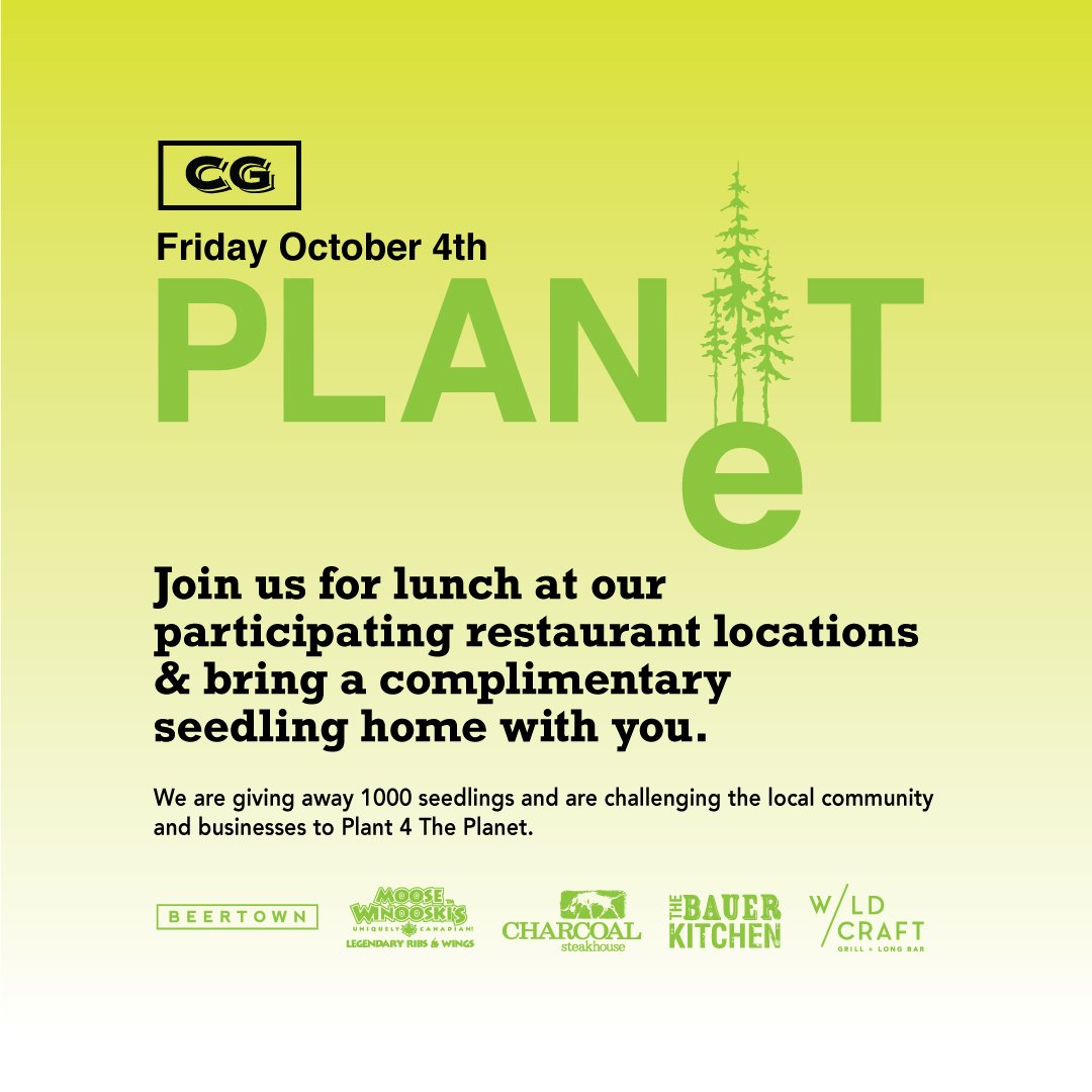 TheBauerKitchen's tweet photo. This Friday, join us for lunch and bring a complimentary seedling home with you. Plant your seedling, take a photo and use the hashtag #CGPlants4Planet. Take action! 
#FridaysForFuture 

Visit https://t.co/mzpY0bXt2M for more details! 

#TBK #LooEats #ExploreWR #KWAwesome https://t.co/2hG1dAbLmF