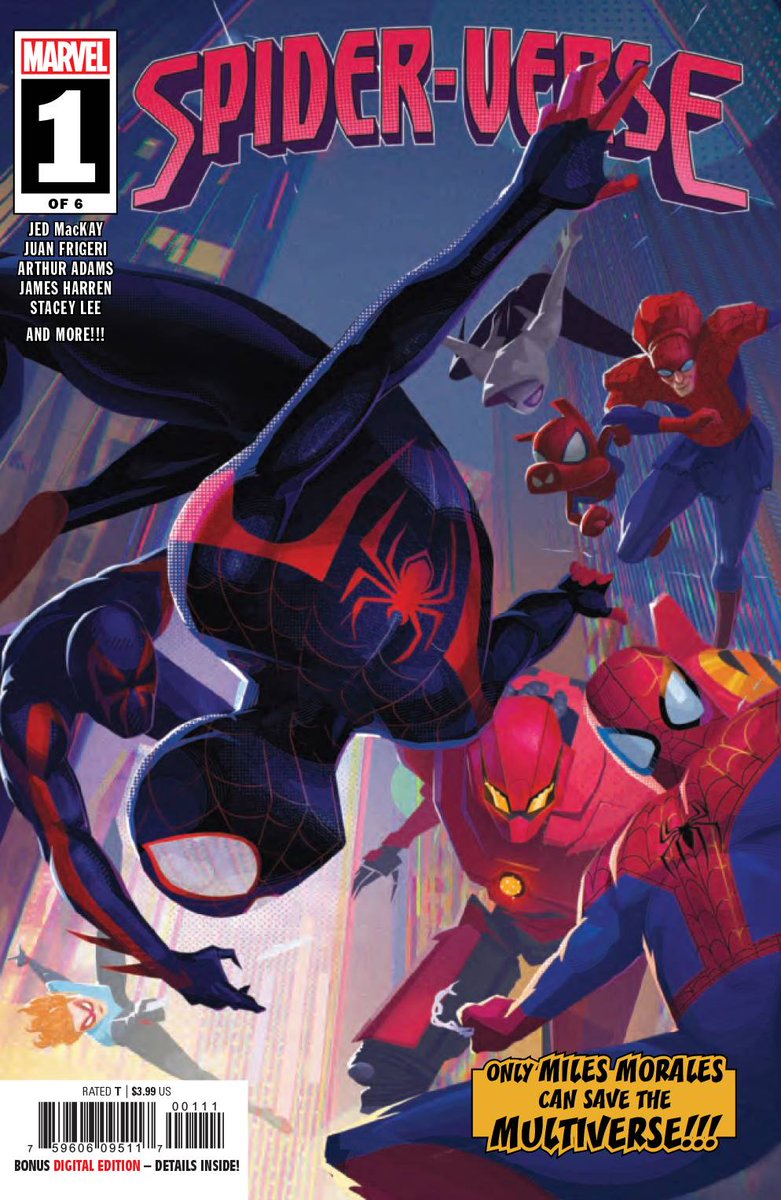 SPIDER-VERSE #1 #MARVEL @JedMacKay #JuanFrigeri Morales finally feels like he GETS this Spider-Man stuff... and then falls through a portal! But isn't the WEB OF LIFE & DESTINY destroyed? Maybe not, True Believer. But who spun this new web? #AamazingFantasyComics