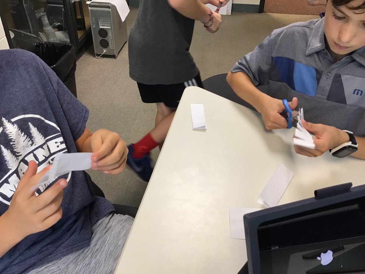 MsGWTech's tweet photo. Kicking off maker month with #WE36 Ss-Can you fit yourself through an index card? #skpride #makerplaces https://t.co/gusXZt9oVc