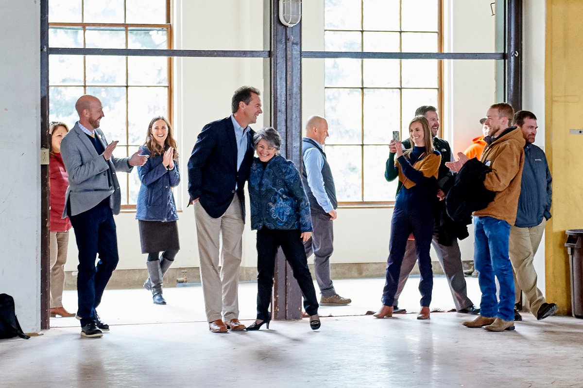 montanastate's tweet photo. As a thank you for his support, #MontanaState President @WadedCruzado presented @GovernorBullock with a brick from the walls of Romney that says, "Thank you, Gov. Bullock for giving new life to Romney Hall for the benefit of generations of Montana State University students." https://t.co/kZIwW06Klg