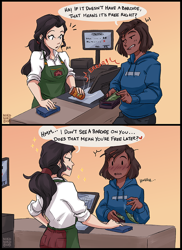 A #korrasami comic commission! (￣ω￣)