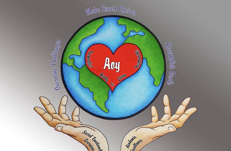 JanetMobley18's tweet photo. Culture tenets/core values at Aoy EL in @ELPASO_ISD are for students and teachers! This graphic was designed by the leadership team and created by their art teacher. Beautiful!!! @engage_learning #iamepisd #engage2learn https://t.co/jC1M5M5J5x