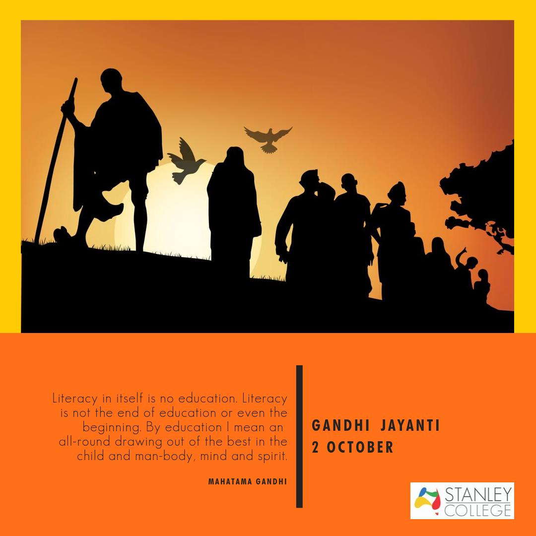 Stanley_College's tweet photo. Gandhi Jayanti to all our 🇮🇳 international and local students at Stanley College. #StanleyCollege #CRICOSCode03047E #RTO51973 #DiscoverLearnEnjoy #Perth https://t.co/U1WXQmfwQL