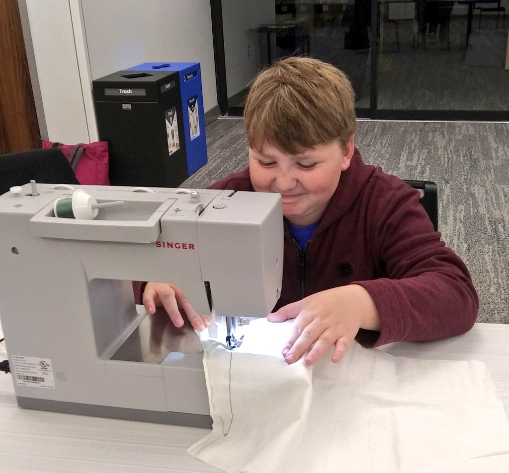 MrsG_SLP's tweet photo. Learning to sew @AnokaCoLibrary Centennial branch! Excited to see such great offerings close to home. Thanks for the lessons Jan! #mnlibrariestransform @MaryTrublonde76 https://t.co/mAdzZ8XRbg