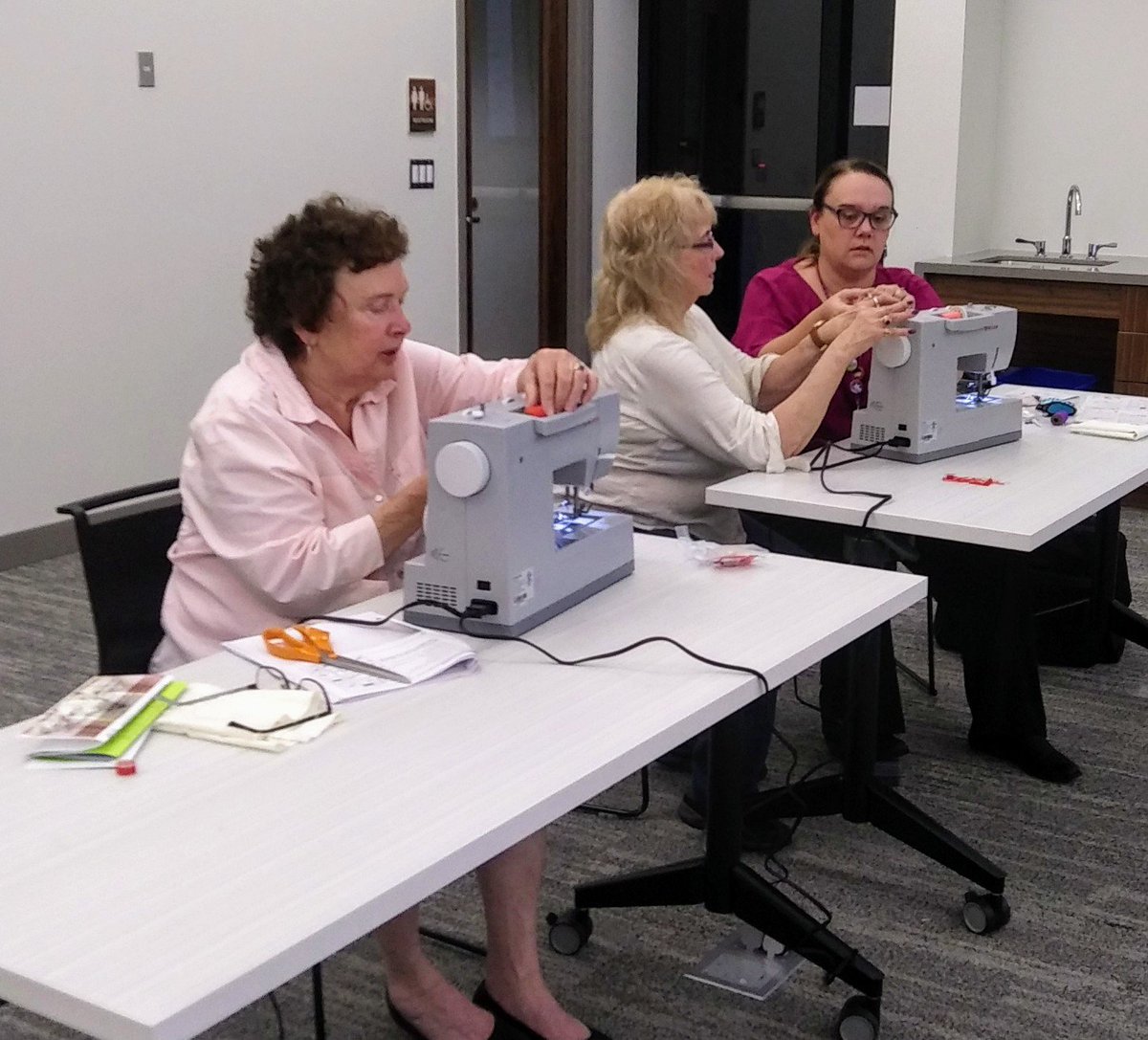 MrsG_SLP's tweet photo. Learning to sew @AnokaCoLibrary Centennial branch! Excited to see such great offerings close to home. Thanks for the lessons Jan! #mnlibrariestransform @MaryTrublonde76 https://t.co/mAdzZ8XRbg
