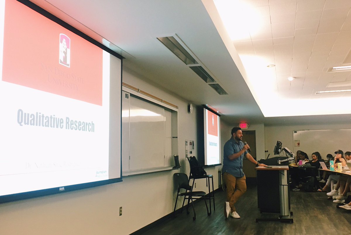 JaylaLee17's tweet photo. Thank you Dr. @Nate_SDSU for guest lecturing yesterday in #JMS489! It is a privilege to continue learning from you.  @SDSU_JMS #Qualitative 📚 https://t.co/VMOOw8CkRf