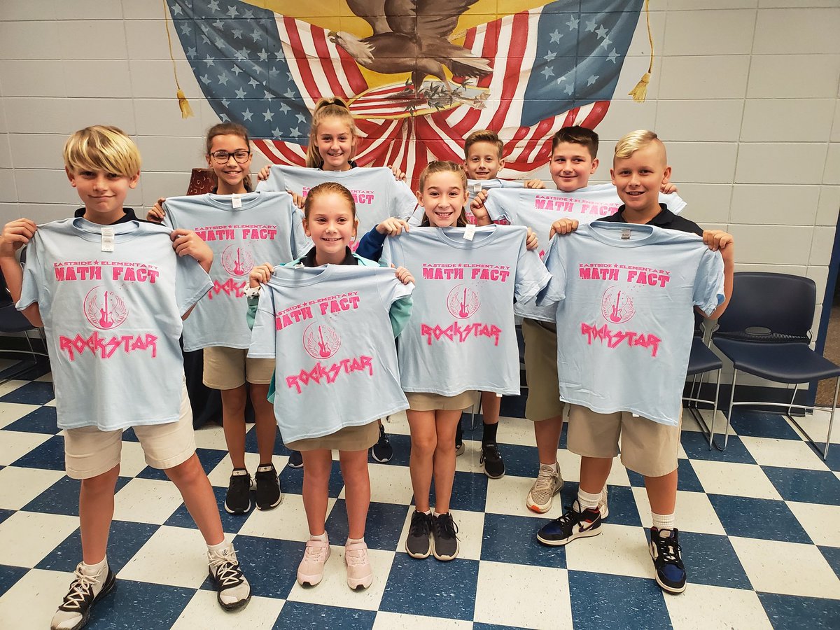 eastsidepats's tweet photo. After 5 straight weeks, we have this years 1st group of MATH FACT ROCKSTARS!!! #PatriotProud #LivingstonMADE #factsfirst #5thgradersrule https://t.co/8FGtbkwYFh