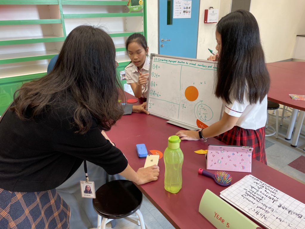 MP2 Singapore Math Meet &amp; Greet ! It was student led, by the Year 6 students. Very proud of them for taking the effort to break down and explain methods to meet the question #singaporemath #HIS_learning