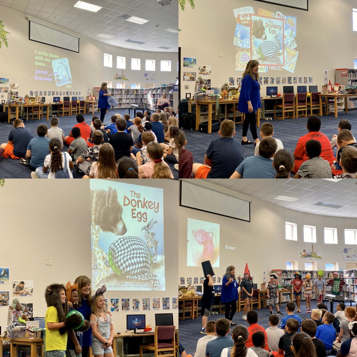 4thHyde's tweet photo. We had the time of our lives listenting and laughing along with author @sscrummel today! We’re already such a fan of her hilarious books, so today was PURE JOY! Thanks for visiting! Come back soon! #hydereaders #welovebooks @ClearCreekISD @HydeCommons https://t.co/xV3gBkBcEP