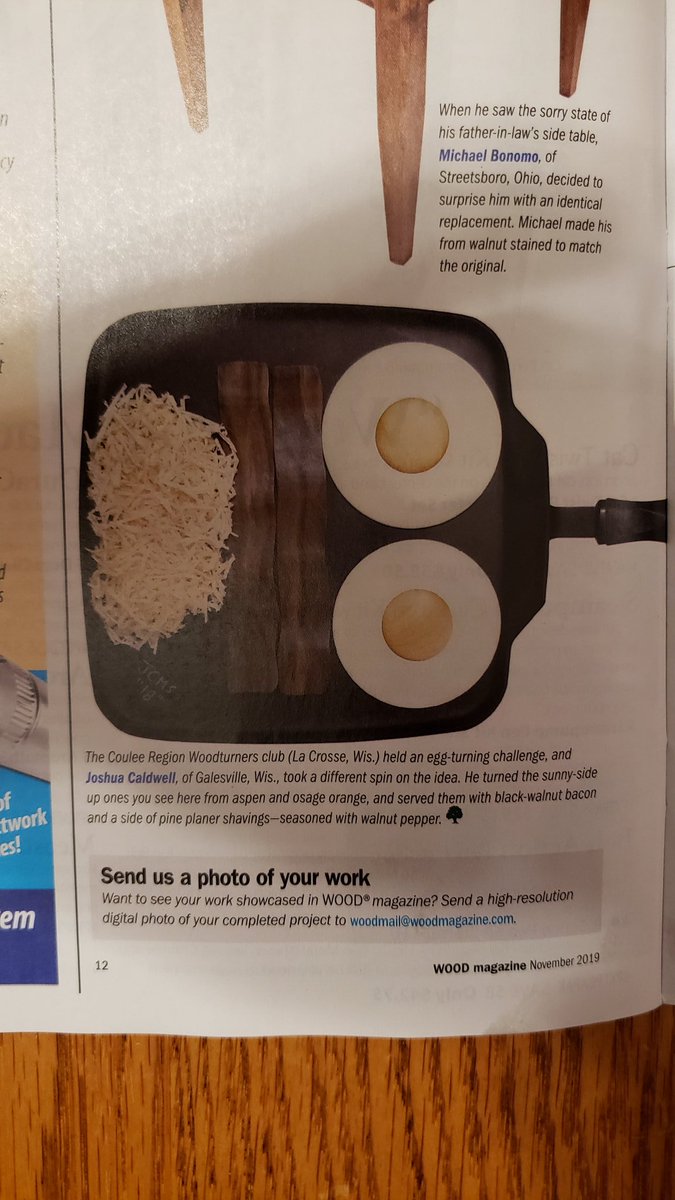 One of my projects made it into Wood Magazine. Thanks <a href="/WOOD_Magazine/">WOOD Magazine</a> #maker #turner #crwoodturners #woodturner .