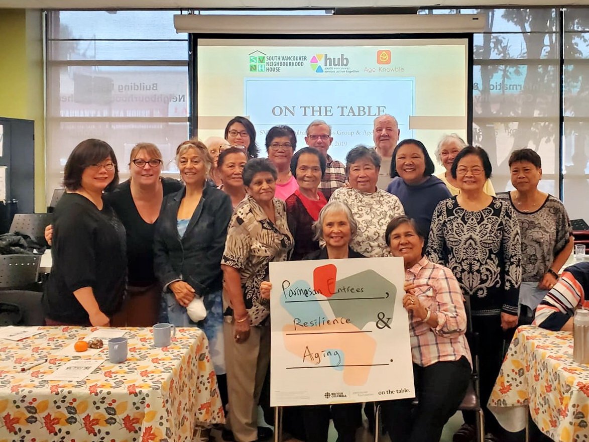 AgeKnowble's tweet photo. A fun and invigorating #onthetableBC morning with the Intercultural Wellness Group @southvanNH. Laughter, great conversations and a couple of tears were shared on the topic of “Aging and Resilience”. Insights and experiences shared will be posted in the October Age Knowble blog! https://t.co/a4j4tlchn2