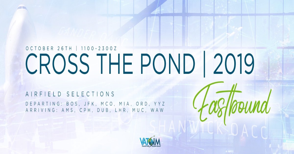 vatsim's tweet photo. The Vote is in and the selected airports for Cross the Pond Eastbound are KBOS, KJFK, KMCO, KMIA, KORD, CYYZ, EHAM, EKCH, EIDW, EGLL, EDDM, and EPWA! Slots for the first Cross the Pond on Audio for VATSIM will be opening soon. Keep your eyes posted here for more information! https://t.co/M1bgQwioMH