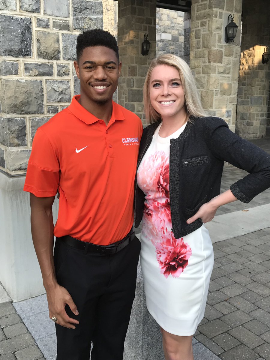 theACC's tweet photo. Awesome to have SAAC President Abby McKinzie (@HokiesVB) and rep Darron Coley (@ClemsonTrackXC) at ACC Fall Meetings today! 

#ACC | 👏 https://t.co/ucwVNweCjq