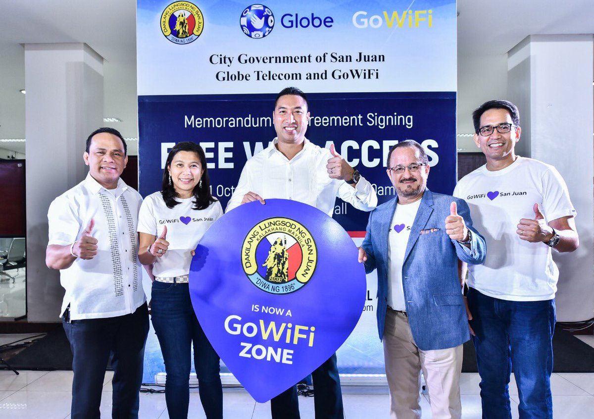 GOWiFiPH's tweet photo. Adding San Juan City to our growing #GoWiFiZone and keeping San Juaneños connected with #GoWiFi for a #MakabagongSanJuan #1stWorldInternetPh.

#GlobeHeartSanJuan
#GoWiFiHeartSanJuan https://t.co/BkhPeZuTun