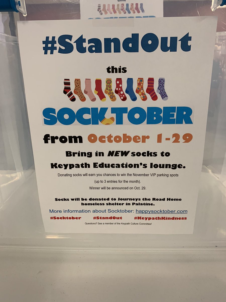 kcmgd31's tweet photo. Happy Oct! As a part of @KeypathEdu’s Culture Committee- I helped create a newsletter sharing the fun happenings, #KeypathKindness to share our kindness experiences- which kicked off w @thebradmontague’s #Socktober, & got gifts for everyone to share our #StandOut initiative! FUN! https://t.co/efXNuF1w9U