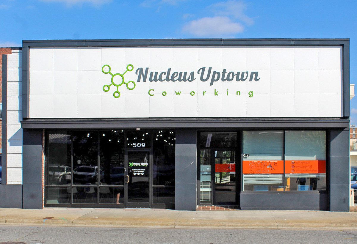 greenvillenccoc's tweet photo. The Chamber proudly celebrated a ribbon cutting ceremony at @nucleusuptown, located at 509 Evans St. in Greenville. Nucleus Uptown is Greenville's premier coworking community. Visit https://t.co/uIv5I3pfVK for more information. https://t.co/zVqZln5VZD