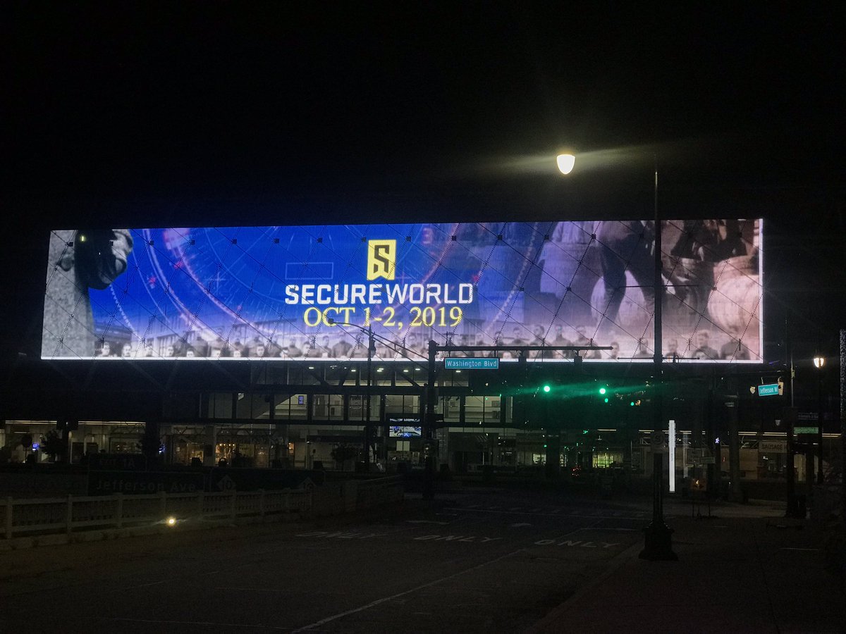SecureWorld's tweet photo. It’s a beautiful night in Detroit and the @SecureWorld after parties are done. See you Wednesday for Day 2 of #cybersecurity collaboration! #SWDET19 https://t.co/Lh24I4ElwO