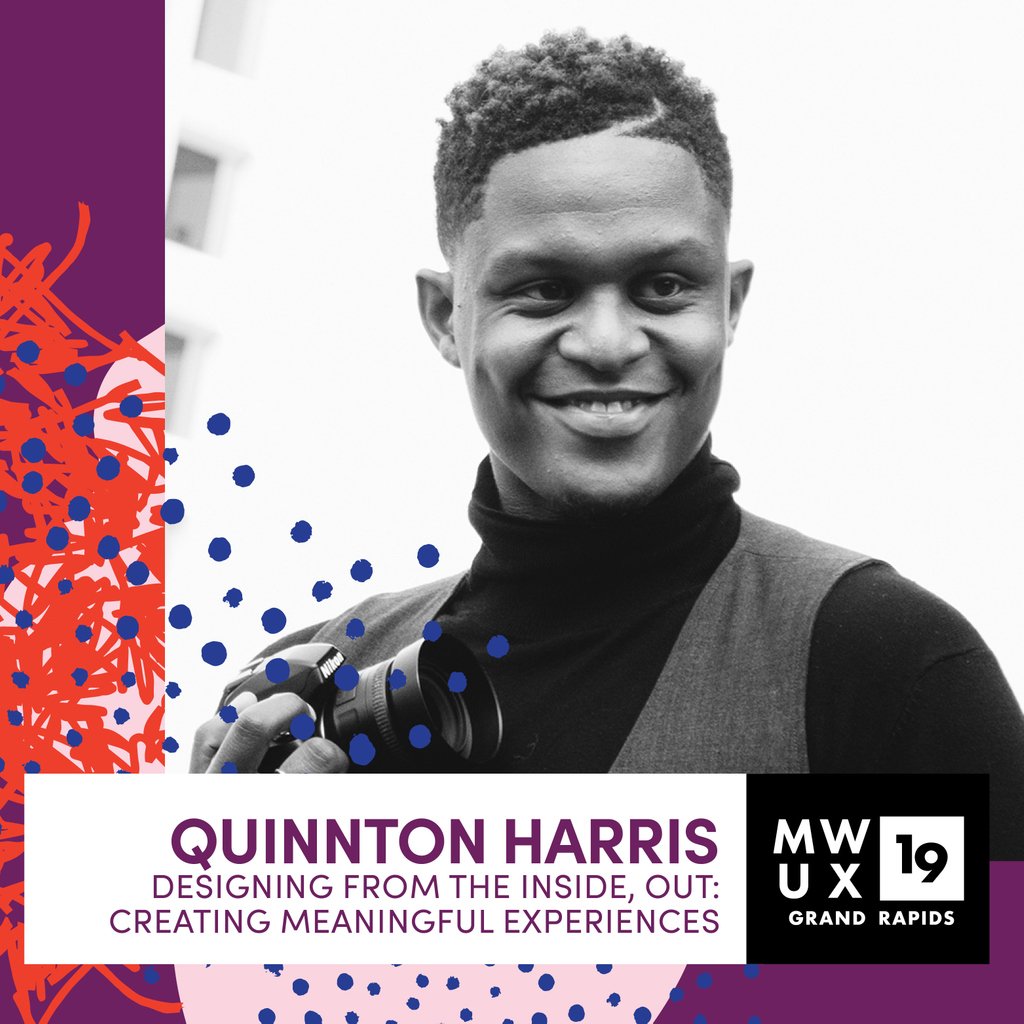 midwestUX's tweet photo. Join us at @20MonroeLive to hear @QuinntonHarris: Designing From the Inside, Out.
Other keynotes @JeffVeen, @ShelKimen, & @InezLuisa.
They'll speak about design, UX, & experiences at MWUX19.
https://t.co/jemOaK8D8t
#MWUX19 #MidwestUX #MWUX #MWUXgr #DesigningFromInsideOut https://t.co/XcDzfweGQZ