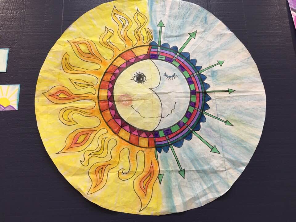 SteamSoCal's tweet photo. 4th &amp; 5th grade artists @SumacLSTEM collaborated during recess!  Results are in a beautiful display in the front office, just in time for our Féria De Herencia Hispano this Friday!  #SumacPride #RecessArt #SteamSoCal
#SumacRocks https://t.co/4ZR24sUgzV