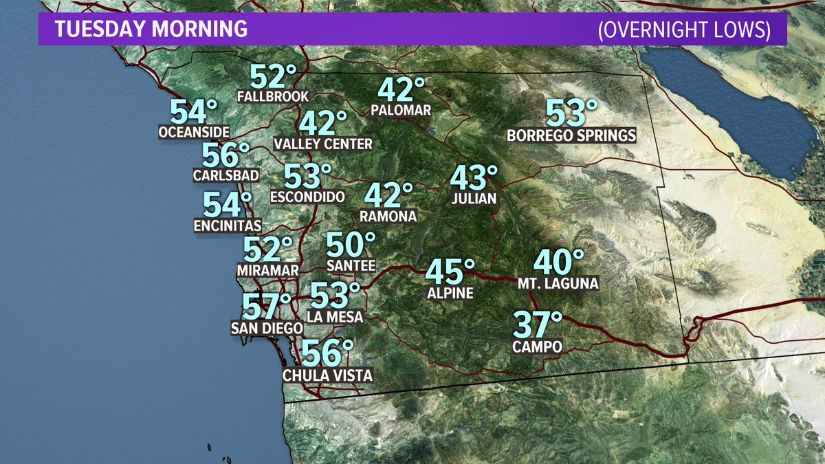 It was another cool start, closer to the coast, and just downright chilly in portions of the inland valleys and mountains. Here's how we woke up <a href="/CBS8/">CBS 8 San Diego</a> @thecwsandiego #cawx