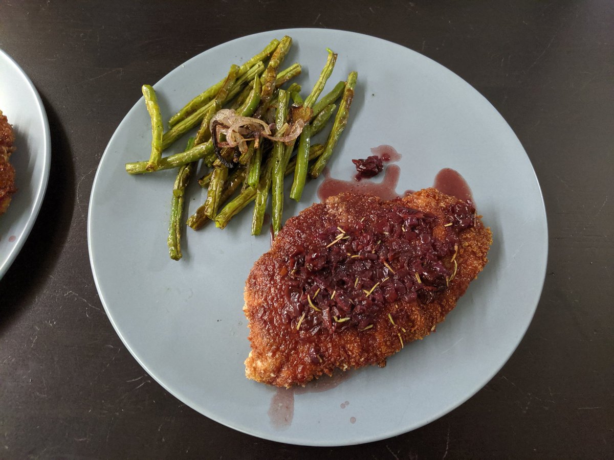 brwyatt's tweet photo. Brie-Stuffed Chicken with Cherry-Rosemary Sauce and Haricots Verts #PlatedPics #MealsWorthMaking https://t.co/YztlPqw0Ea