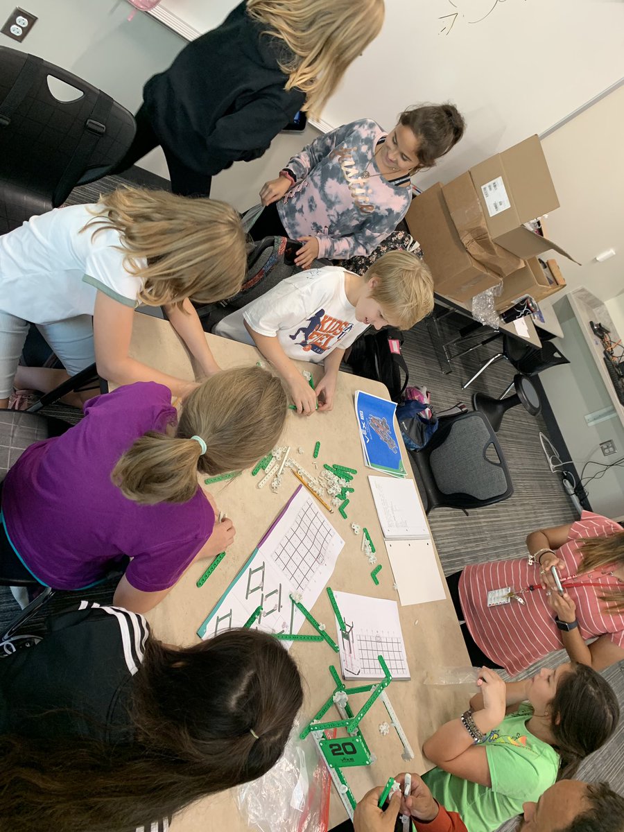 MsPinter2nd's tweet photo. A great group of students hard at work engineering a plan for an amazing robot this year! They make me proud! @LCE_Mustangs #teamwork https://t.co/UjwXxA8Gcl
