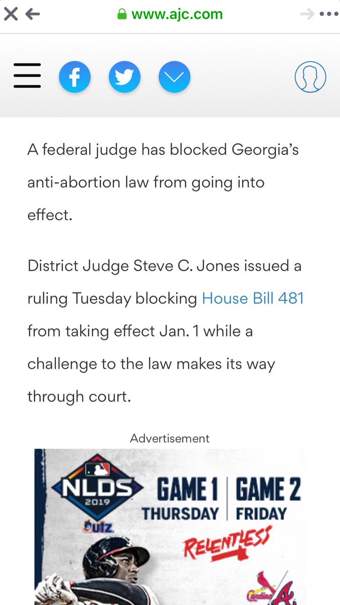 elle_sunkara's tweet photo. Finally a halt on this GA legislation. #aclu #heartbeatbill https://t.co/9ryZoVFDe3
