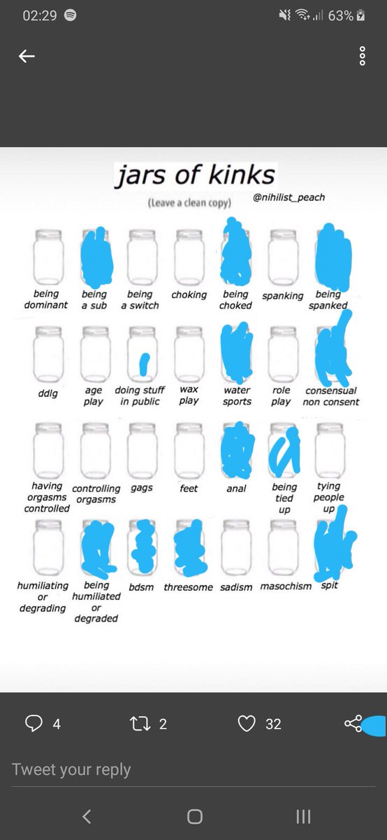 Sub_Slut21's tweet photo. The fuller the jar, the more I'm into it, empty means not into it. Blank one as well for you to use #gaykink #dom #sub #gay https://t.co/P0h0oL9fBJ