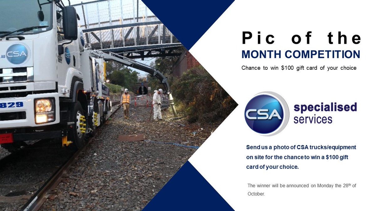 CSASpecialised's tweet image. #Competition is now on. Send us a photo of #CSASpecialised trucks/equipment on site for the chance to win a $100 #GiftCard of your choice. We will upload your photo to the home page of our website:

csaspecialised.com.au