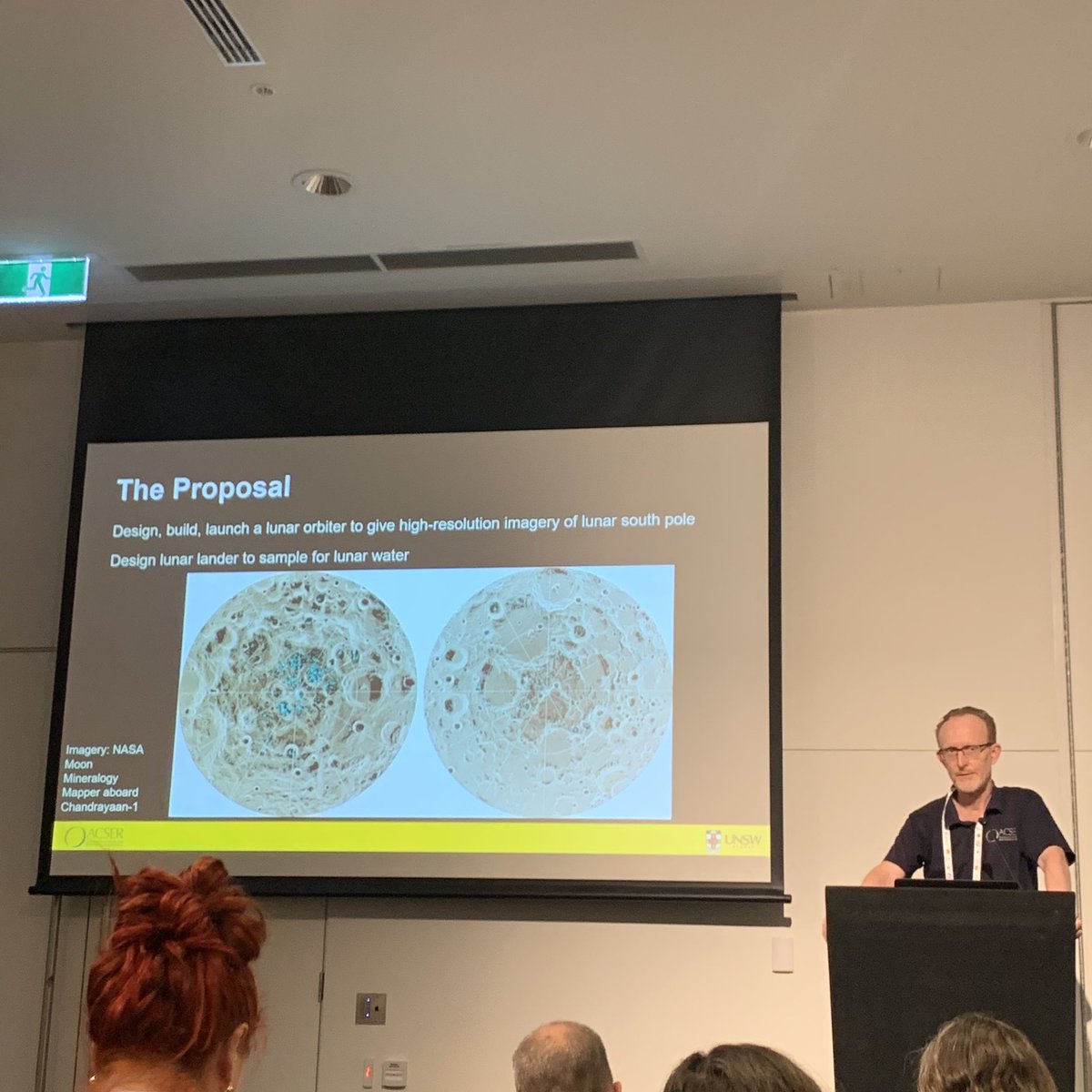 EducatingSpace's tweet photo. Prof Andrew Dempster @acserunsw presents “The Wilde Project: A Moon Mission for Australia” The 8th Space Forum & 19th AustralianSpace Research Conference #asrc2019 #educatingspace #saspaceforum #unsw #moonmission #lunarmissions #acser #acserunsw @tmro #lunarmining #australia https://t.co/UpzcDj3Dx8