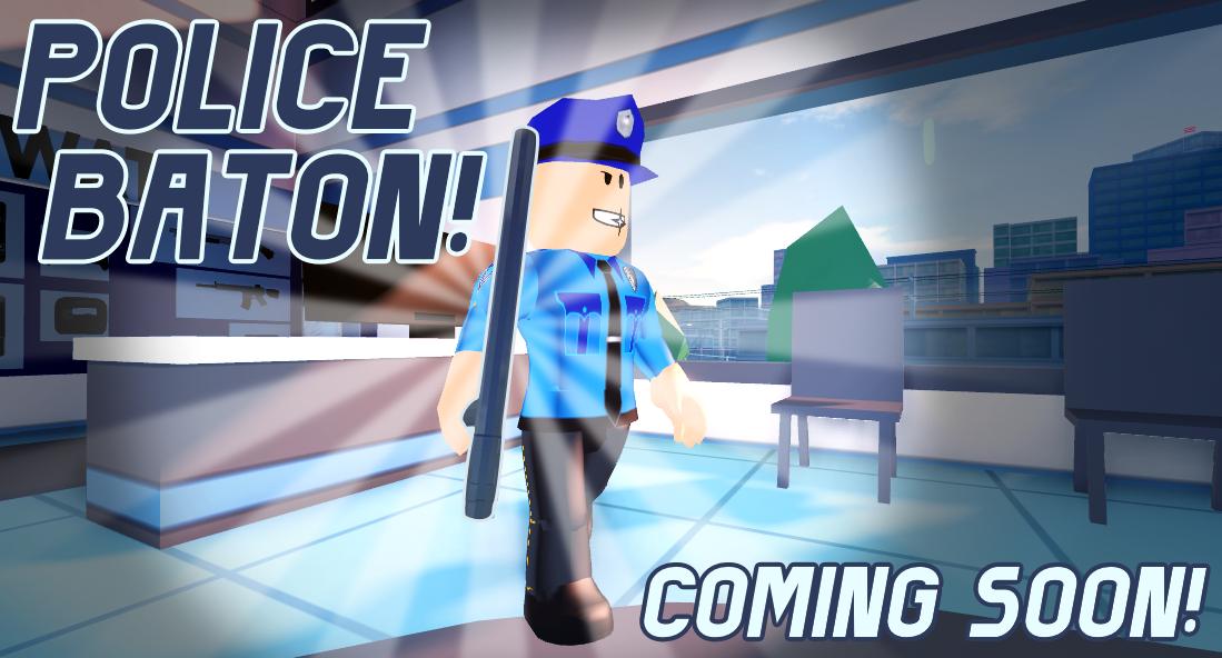 Badimo On Twitter Hello We Ve Got A New Jailbreak Update On The Way For October Let S Start With One Of Our New Items We Re Introducing The Police Baton This Melee - roblox jailbreak yeet